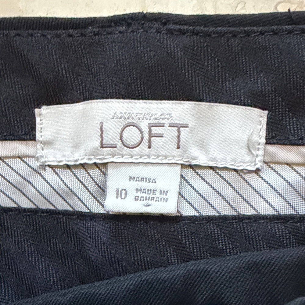 LOFT Black Herringbone Trousers - Picture 2 of 6